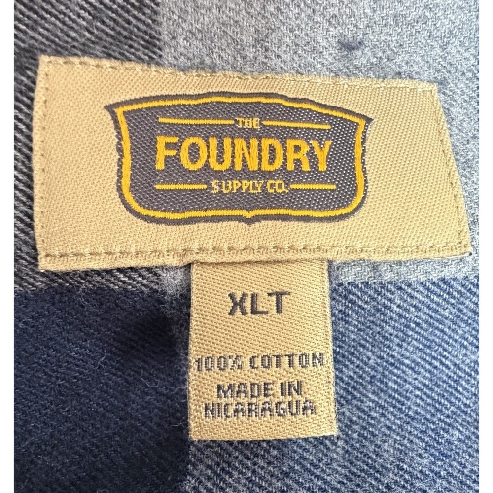 Lot of 2 The Foundry Supply Flannel Men's Shirt Sz XLT Plaid XL Tall EUC - Picture 4 of 8
